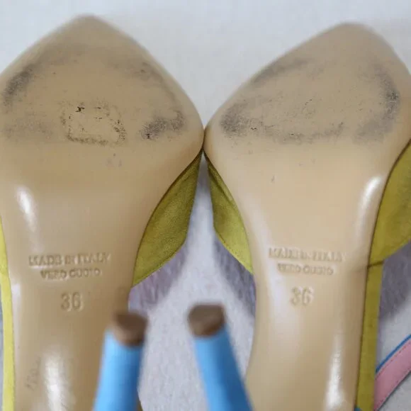 EUC Fauzian Jeunesse suede leather pumps pointed toes made in Italy SIZE 36 - Picture 8 of 8